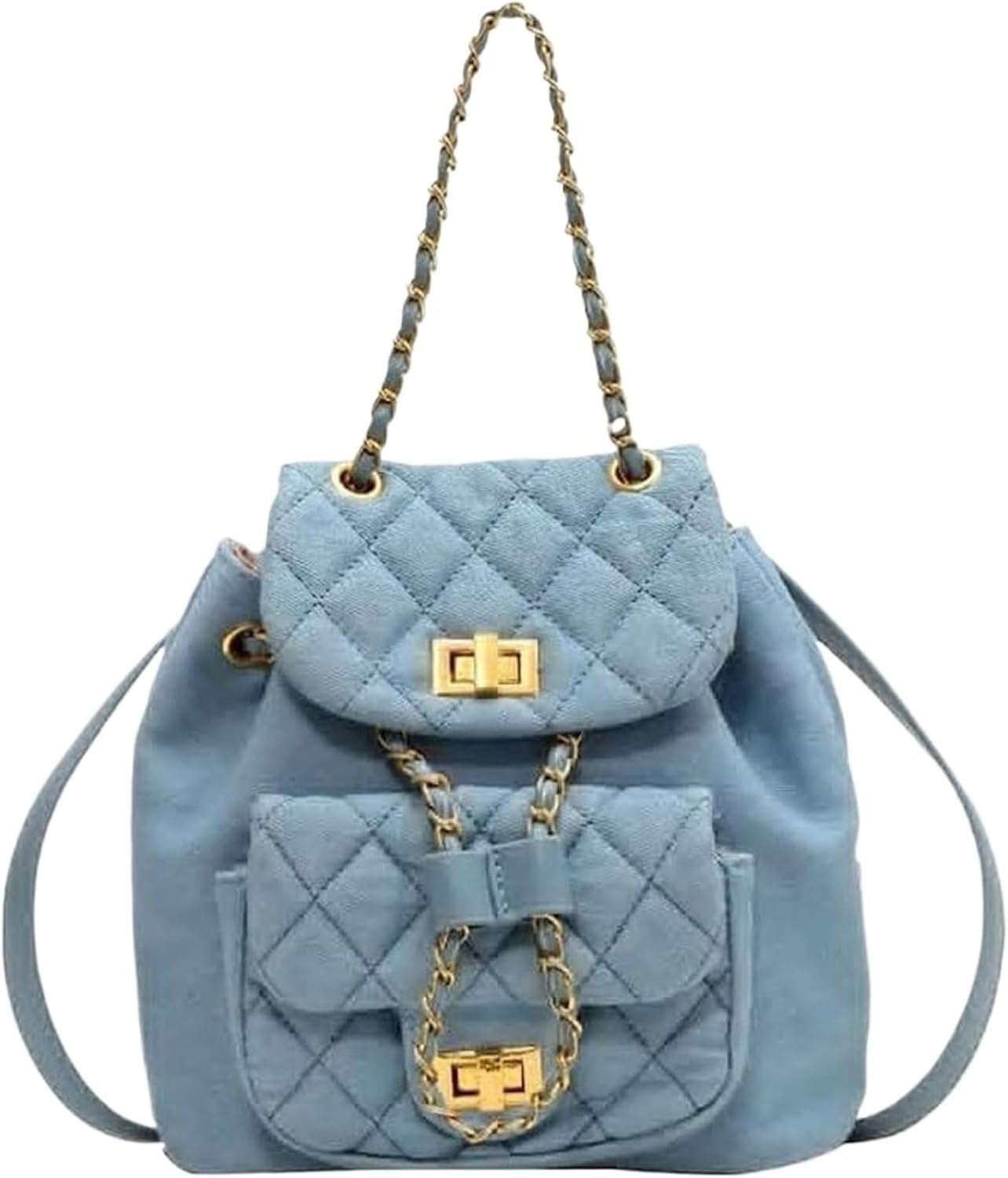 Mini Backpack Purse for Women Small Backpacks for Cute Purses Dark Blue One Size(LightBlue)