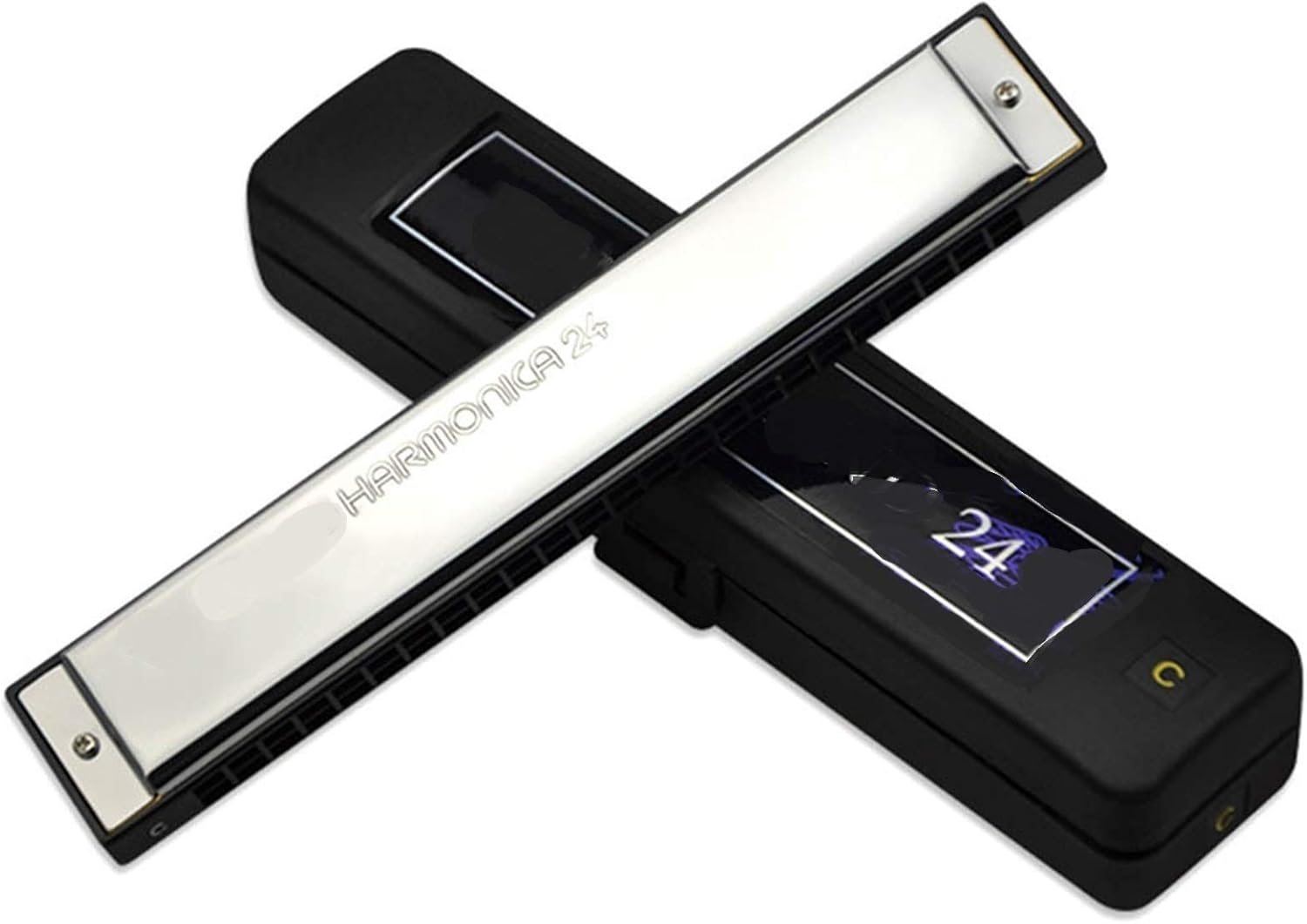 Harmonica Tremolo Harmonica 24 Hole 48 Tone Blues Harp Mouth Organ Key of C ABS Resin Brass Reed Musical Instruments (Color : Key A)