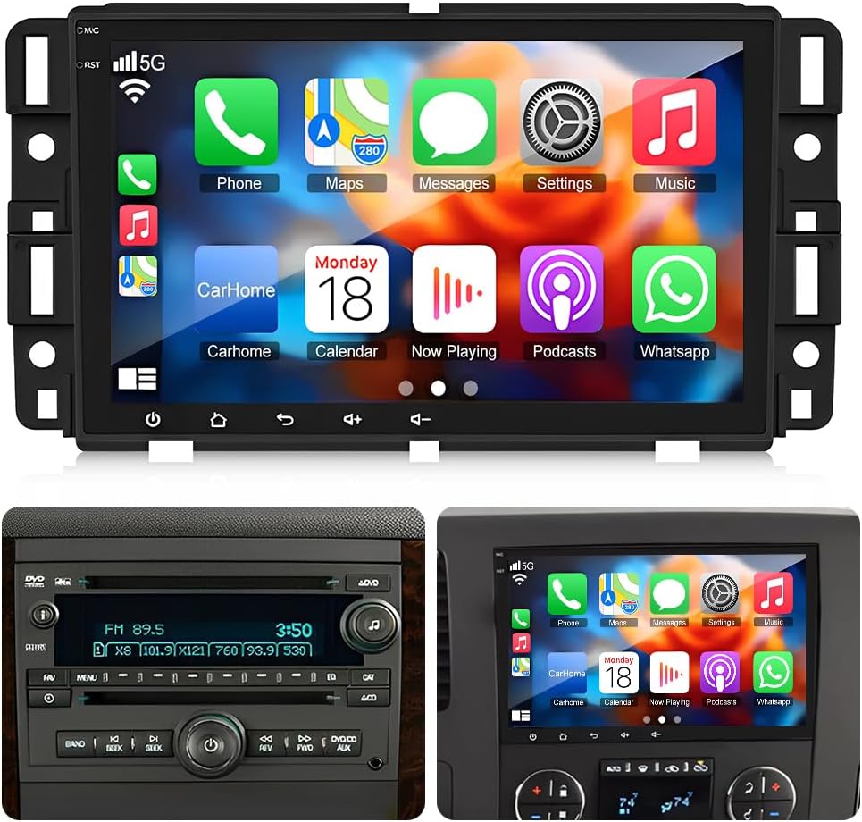 4+64G Android 14 Car Radio Stereo for Chevy Express 2500 3500 2019-2024 Wireless CarPlay & Android Auto,8
