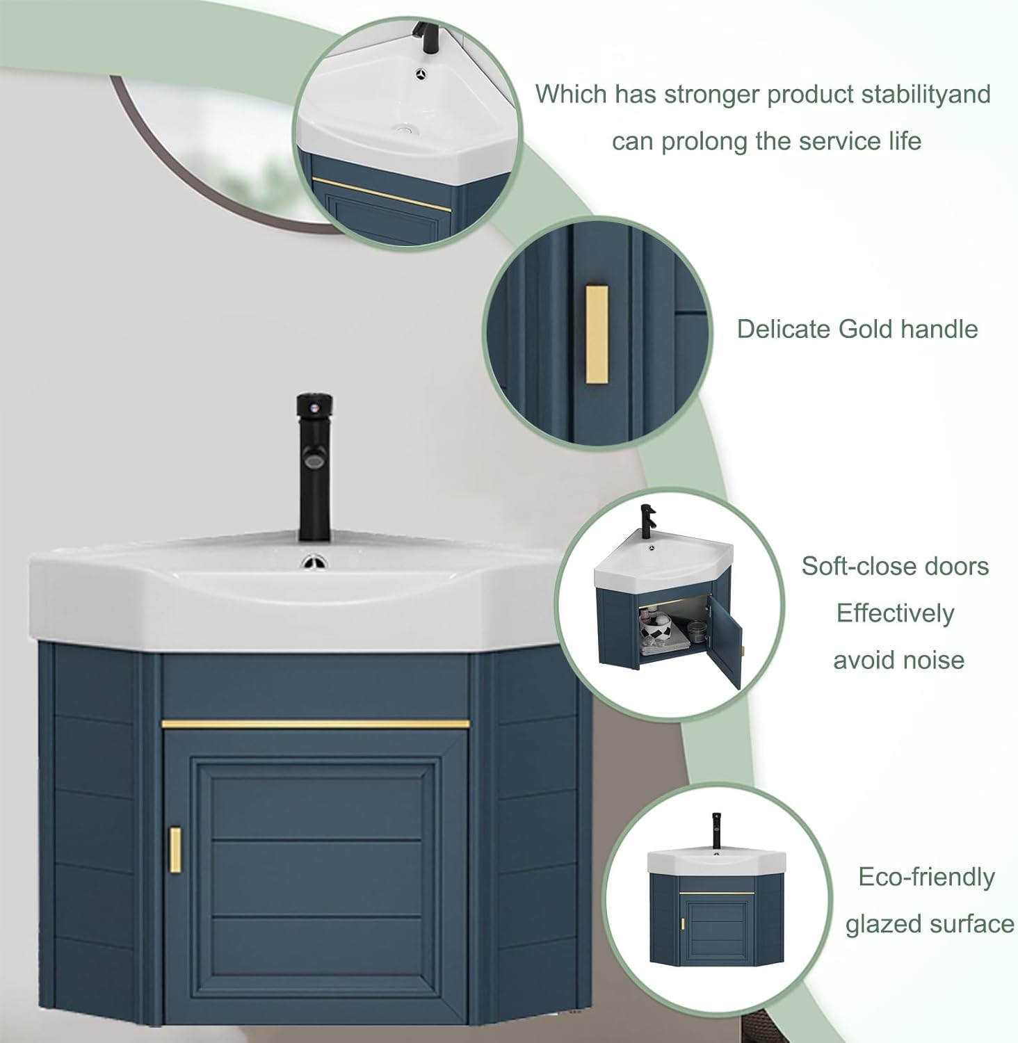 Wall Mount Corner Small Bathroom Sink 15