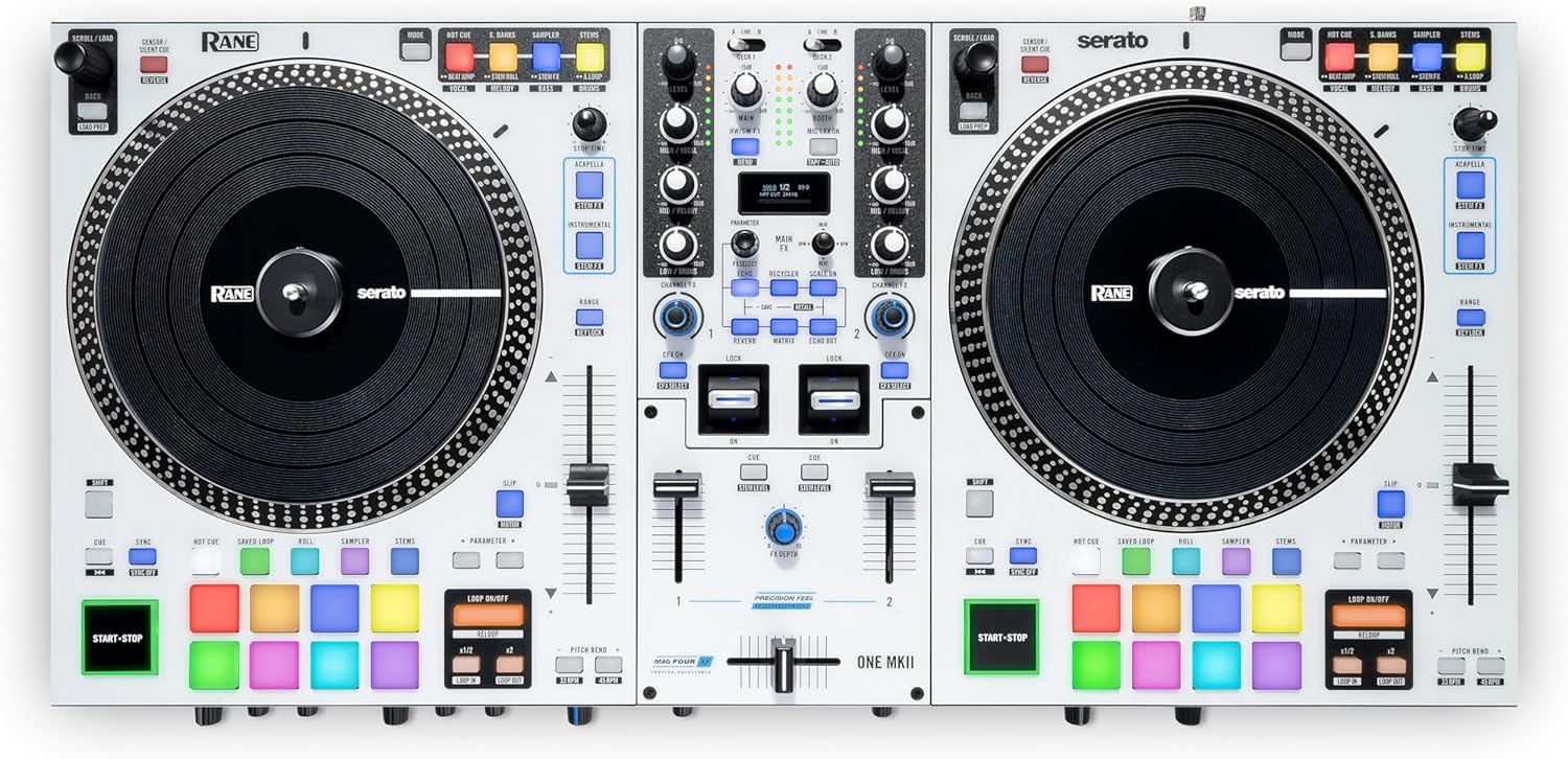 Rane ONE MKII Motorized Serato DJ Pro Controller with 2 Decks, Internal FX, Deep Stems Control for Scratch DJs, Clubs and Events