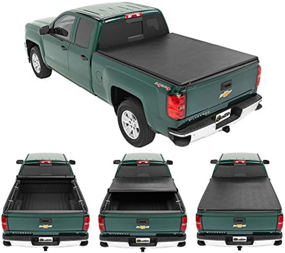 Bestop 1921101 EZRoll Soft Tonneau Cover for Chevy/GMC 07-13 Silverado/Sierra 1500 and 2014 2500/3500, Won't Fit Classic Body Style, Without Bed Management System, 6.5' Bed