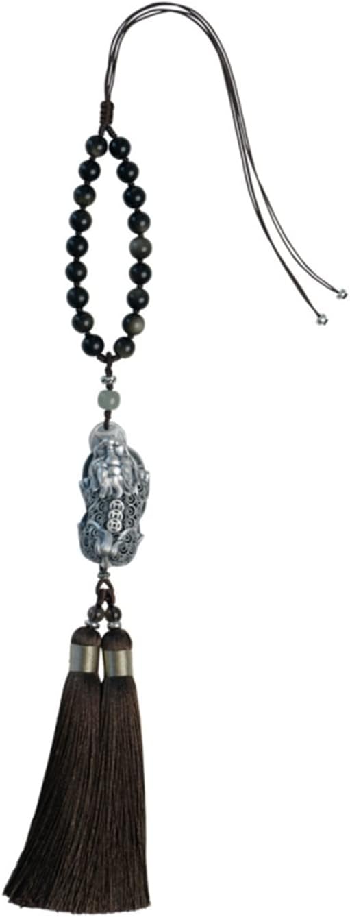 TITIZA Car Interior Good Luck Pendant Car Rearview Mirror Interior Pendant Sterling Silver Lucky Pixiu Creative Car Accessories Gift