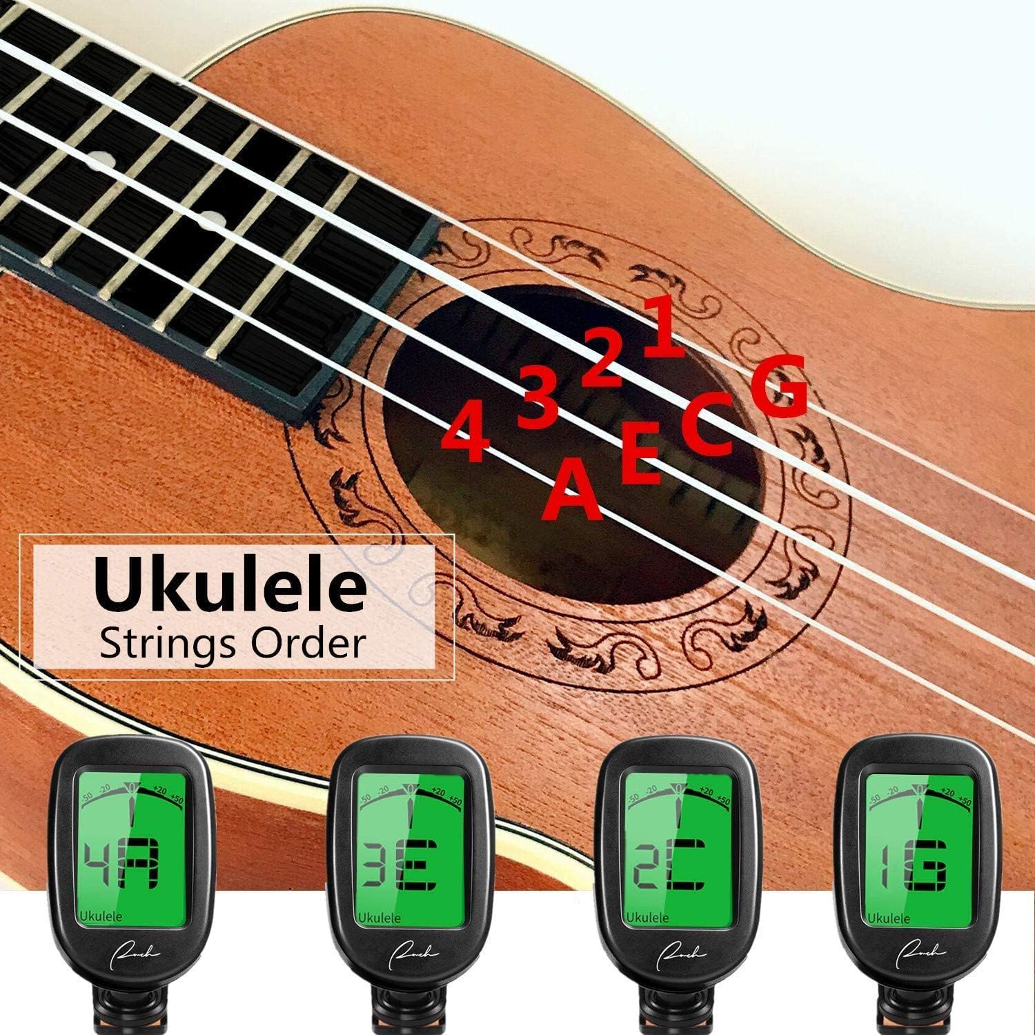 Ranch Left Handed Tenor Ukulele 26 inch Professional Wooden Ukelele Instrument with Padded Gig Bag - Clip On Tuner for Acoustic Electric Guitar Ukulele Violin Bass Banjo Chromatic - Classical Black
