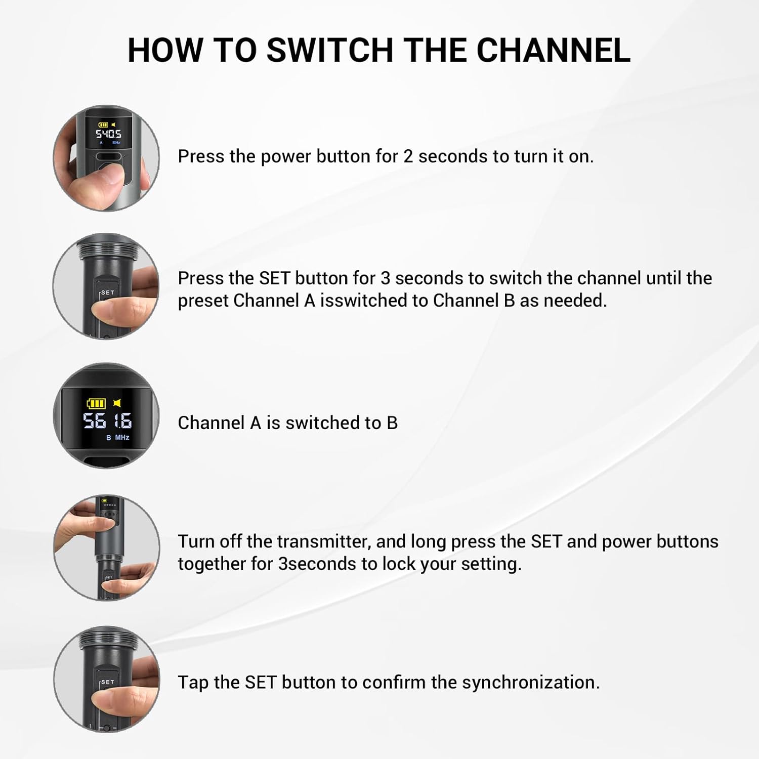 Phenyx Pro 4-Channel Wireless Microphone System PTU-5200-2H2B Bundle with UHF Handheld Microphone