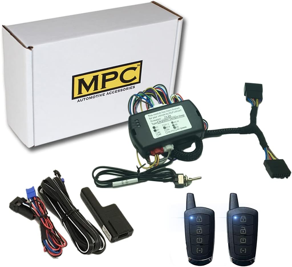 MPC Plug N Play Remote Starter Compatible with 2008-2010 Chrysler Sebring |Gas| |Key to Start| with T-Harness - (2) Extended Range 4-Button 2-Way Remotes - Up to 1,500 ft