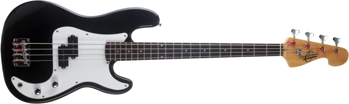 Oscar Schmidt 4 String OB25‑B 3/4 Size Bass Black, Right, Chrome (OB25B-A)