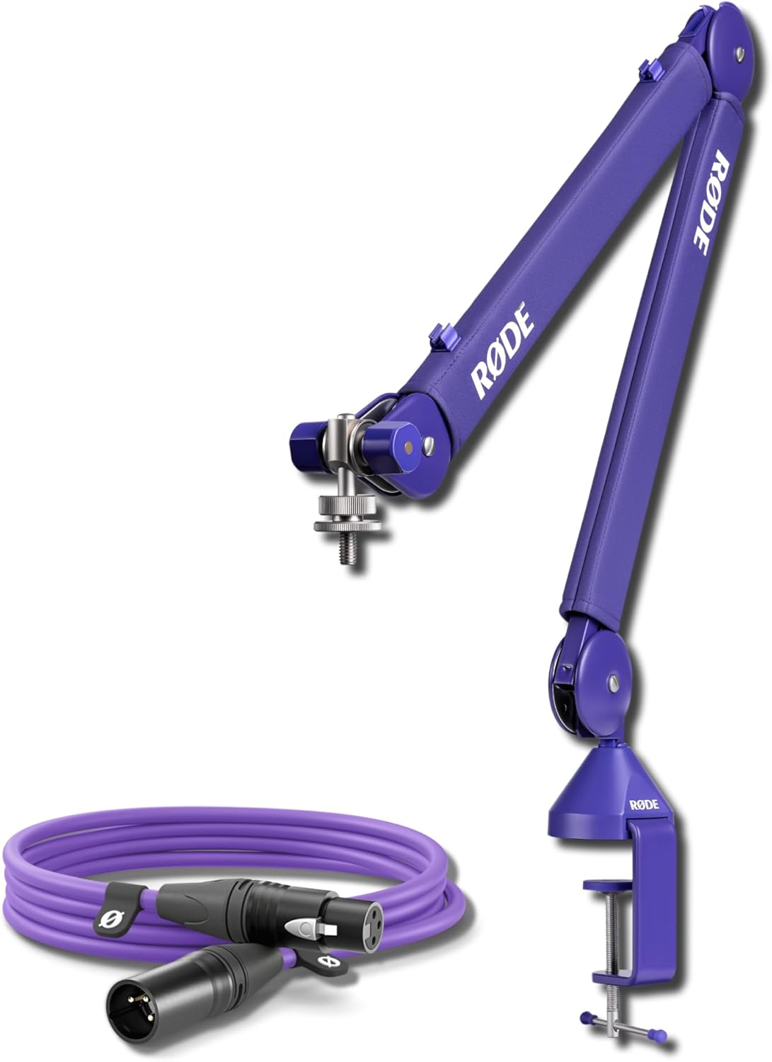 Rode PSA1+ Desk-Mounted Broadcast Microphone Boom Arm (Purple) with Purple Premium XLR Cable (3m)
