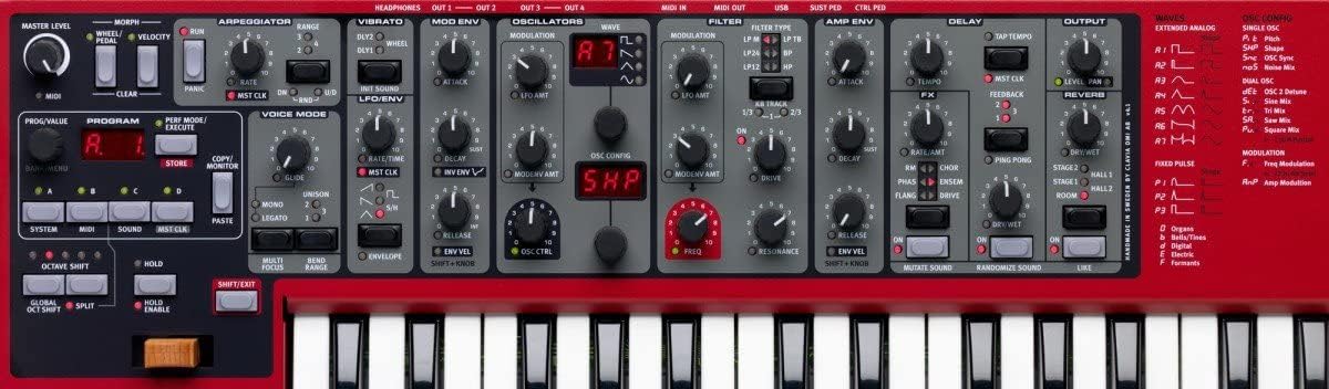 Nord Lead A1 Analog Modeling Synthesizer with Keyboard Stand, Bench, 2 MIDI Cables, Sustain Pedal, and Austin Bazaar Polishing Cloth