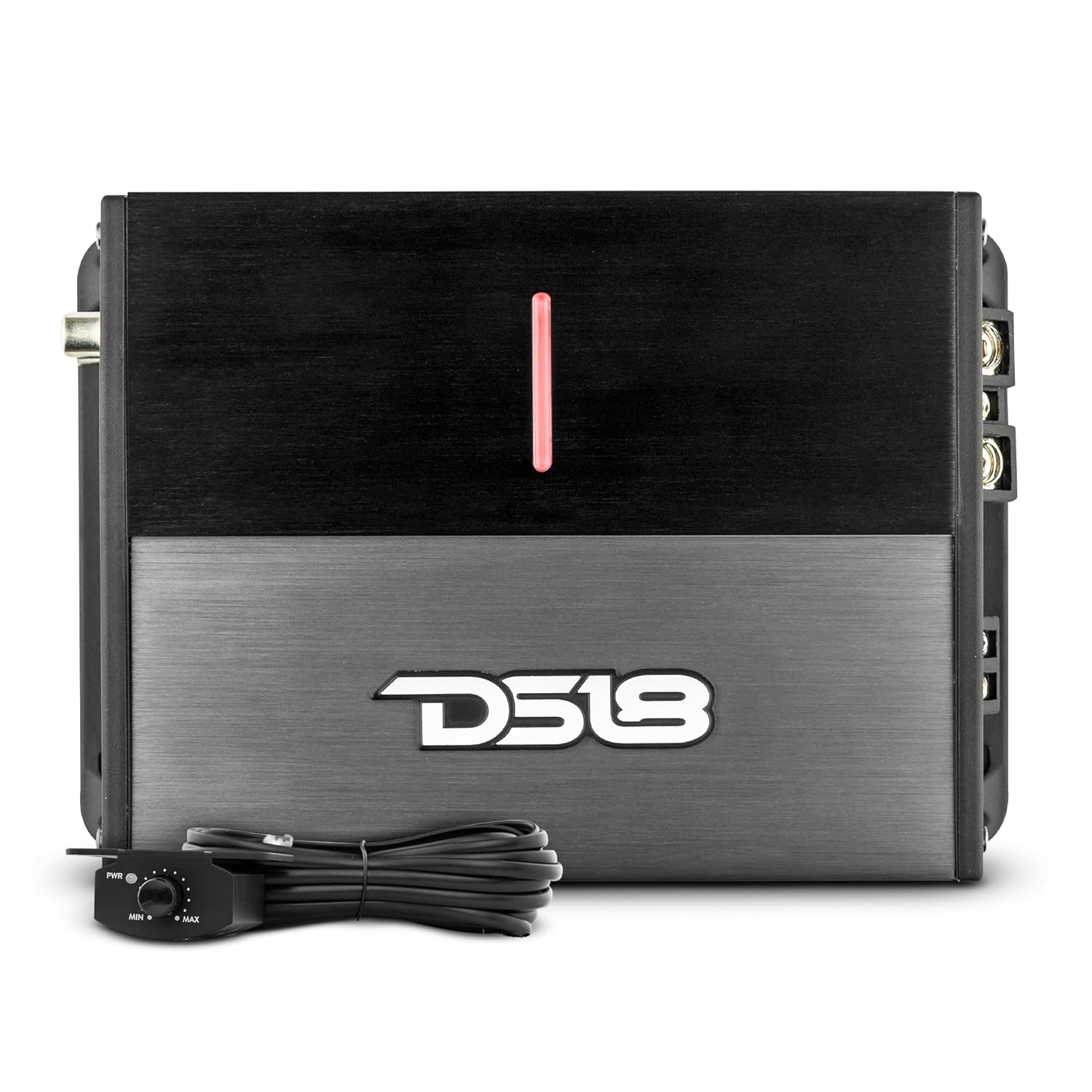 DS18 ION1200.1D Powerful and Compact Monoblock 1 Channel Amplifier Full Range 1200 Watts RMS @ 1-Ohm Class D - Micro Digital 1-Channel Car Amplifier - Remote Subwoofer Level Control Included