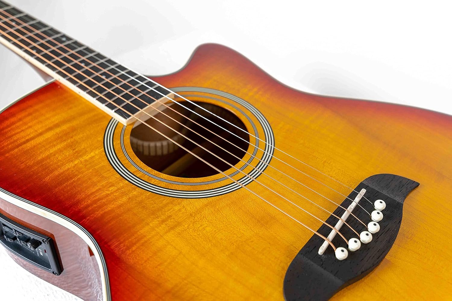 Oscar Schmidt OA10CE Mini Auditorium Acoustic-Electric Cutaway Guitar - Spalted Maple