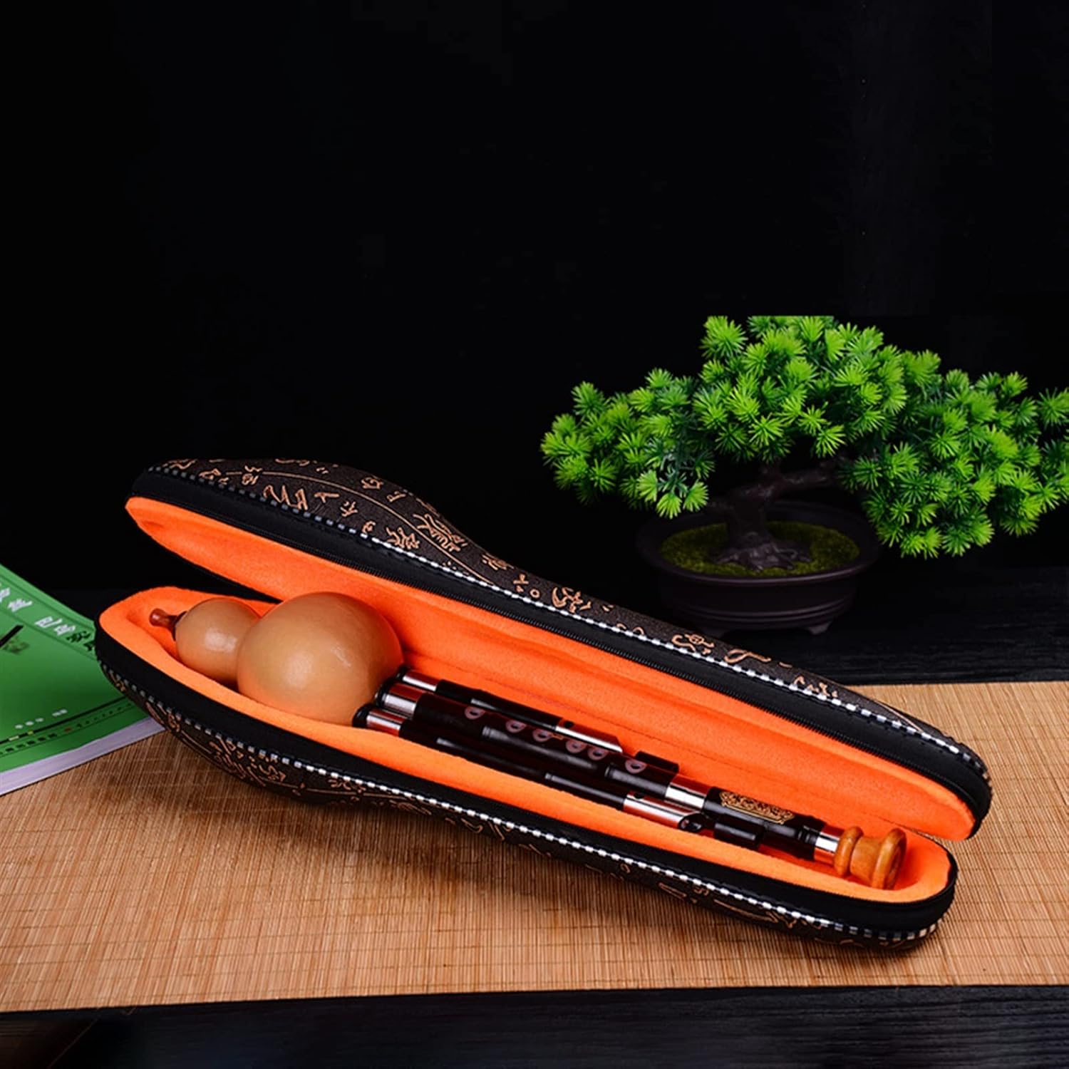 FLFL Hulusi Ebony Inlaid Hole Cucurbit Flute Musical Instrument Cucurbit Flute (Color : 02, Size : BB)