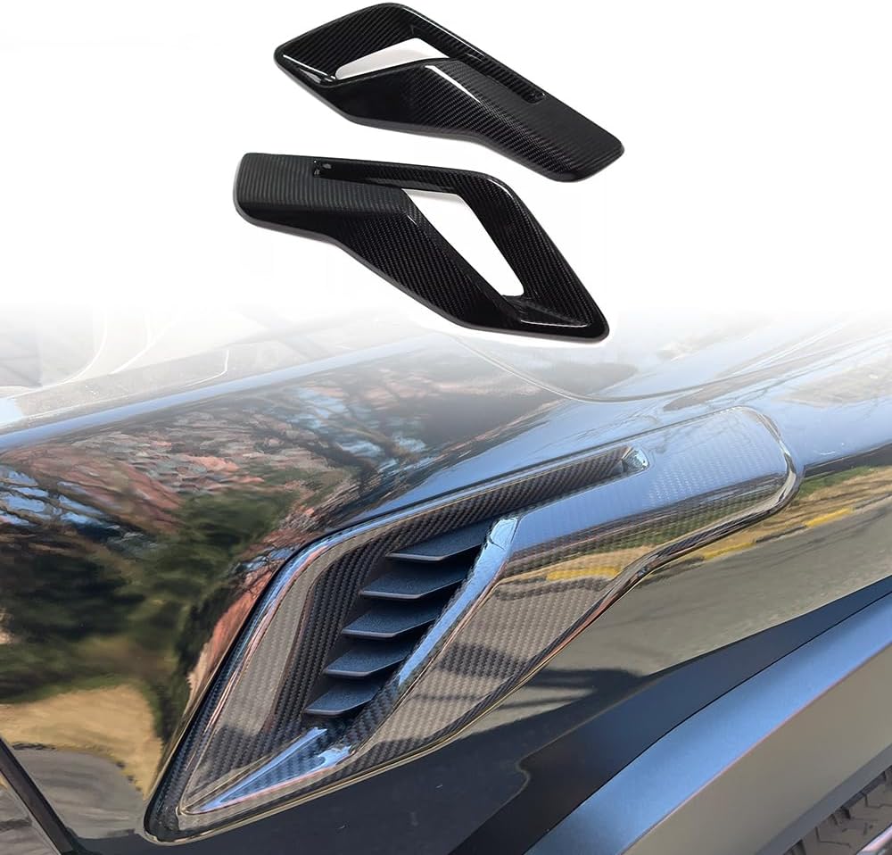 Jogon Dry Carbon Fiber Front Side Fender Vents Trim for Ford F150 Raptor R Truck 2021 2022 2023 2024 Side Wing Air Flow Intake Vent Decorative Sticker