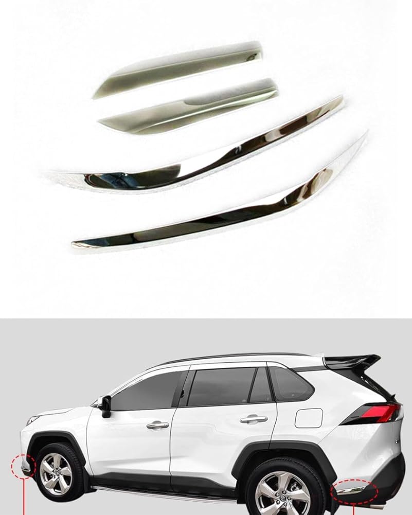 Car Accessories Fit for Toyota RAV4 2019-2025 Exterior Front+Rear Bumper Corner Protection Cover Trims 4PCS Set