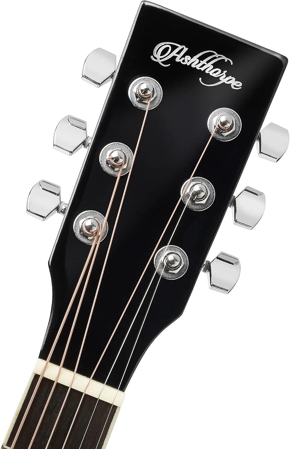 Ashthorpe Full-Size Dreadnought Acoustic Electric Guitar Package with 10 Watt Amp - Black