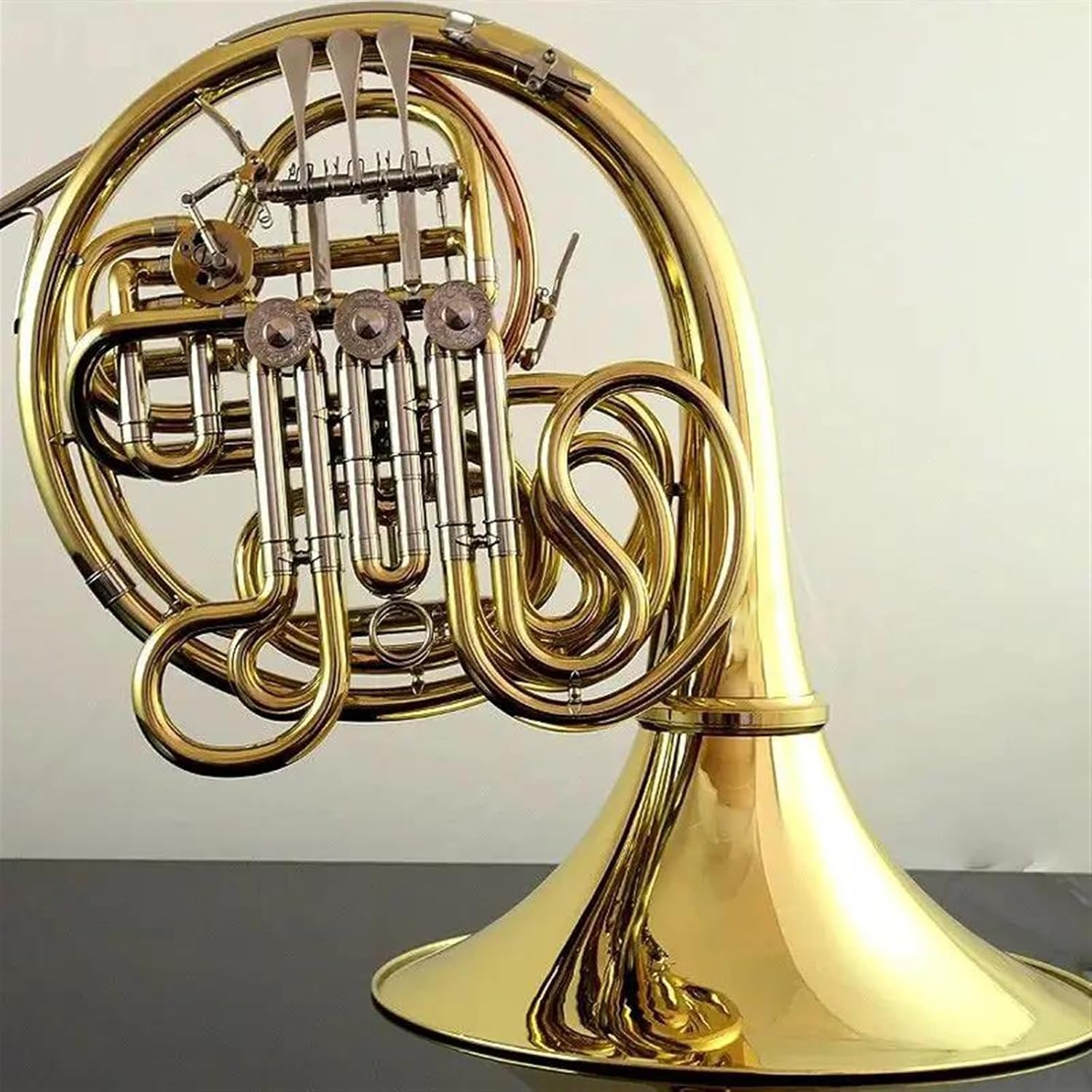 Brass French Horn Orchestra Brass Gold Lacquer F Tone Bb 4 Key Double French Horn