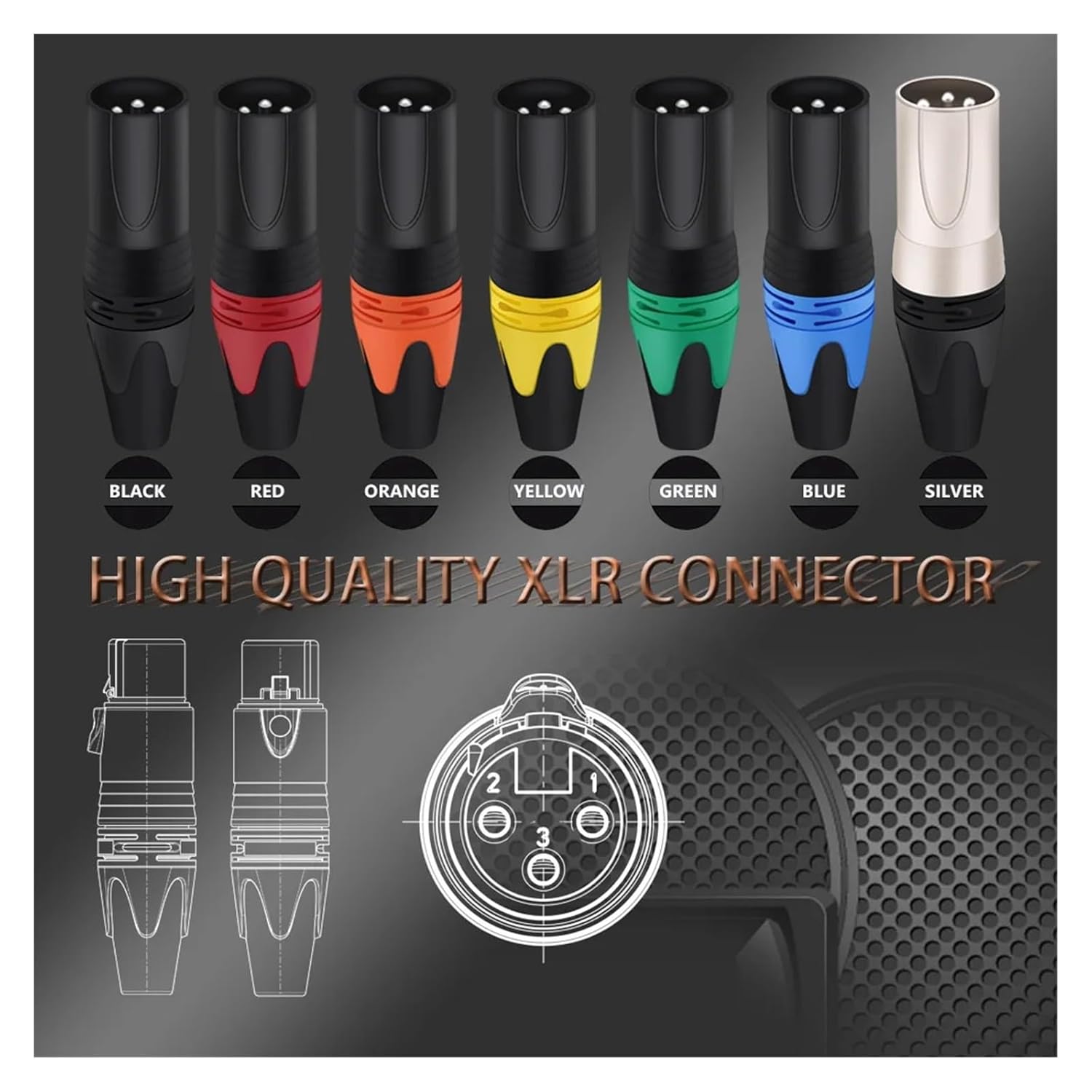 56PCS/28sets 3PIN XLR Connector Microphone Plug Male Female Adapter MIC Wire Connector 7 Colors Offer 1set M/F(28xM 28xF-SL-Red)