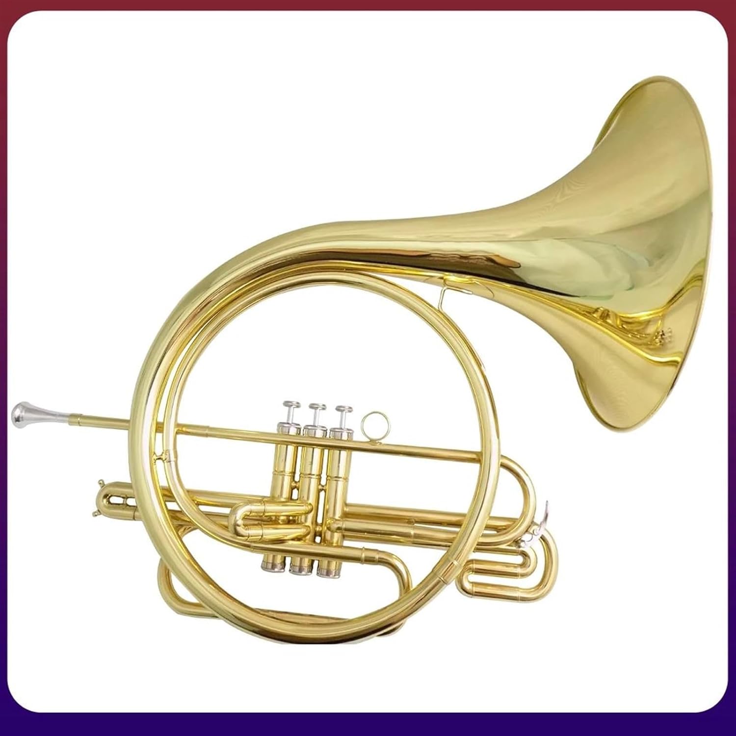 Brass French Horn Bb Piston French Horn Musical Instruments Yellow Brass Body Lacquer With Case Mouthpiece