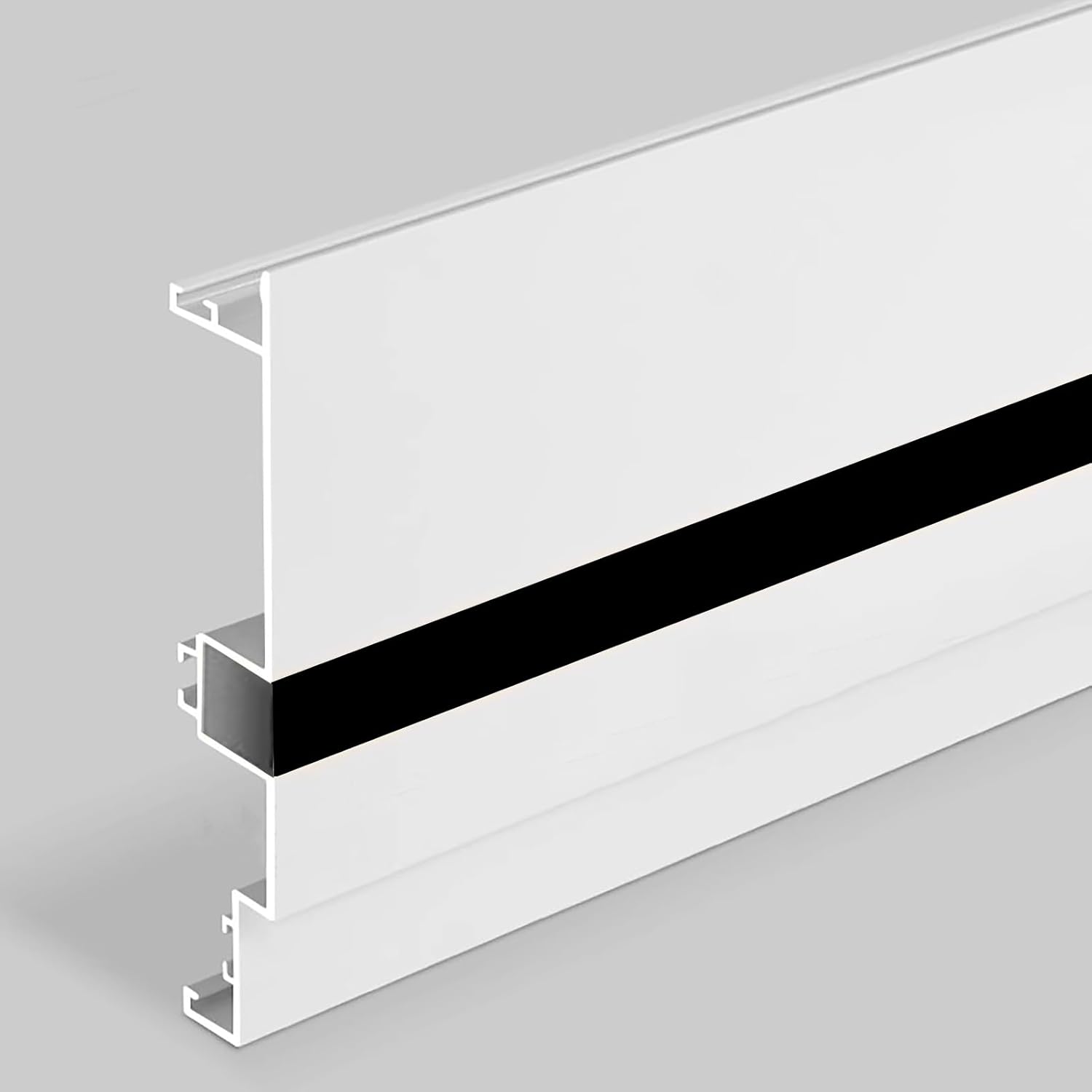 Milky White Led Channel System with Black Line, 1 Inch Wide Lighting Track for Theater Corner, Indirect Led Strip Wall Mount, DIY Skirting Lighting(12cm(4 3/4