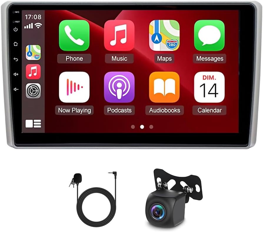 4+64G 10In Car Stereo for Honda Element 2003-2006 2005 2004 w/GPS Navigation with Carplay w/Android Auto Double Din Touchscreen Car Radio Receiver Backup Camera