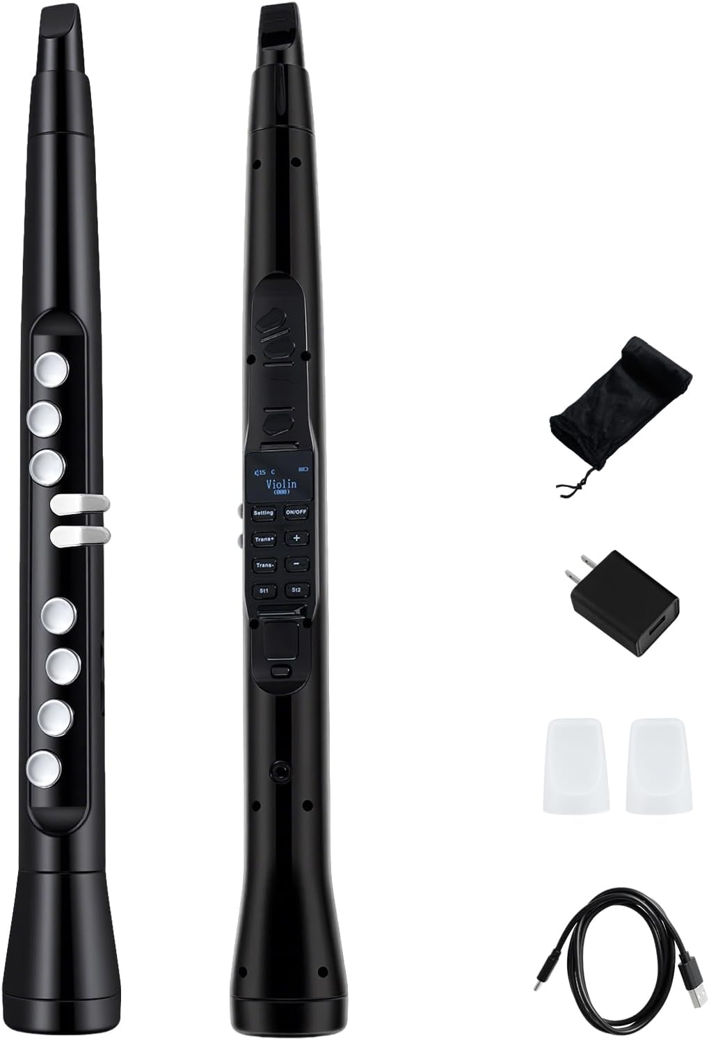 Costzon Electronic Wind Instrument, Portable Mini Digital Electric Saxophone with MIDI, 100 Tones, 3W HIFI Speaker, 4-Octave Range & 2 Fingerings, Rechargeable EWI Synthesizer for Beginners Adults