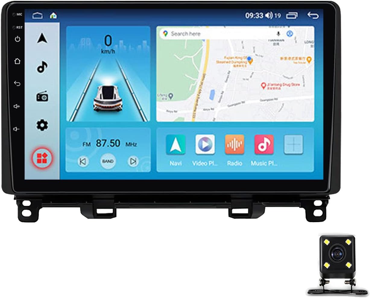 Double Din Car Stereo Radio Compatible with Mirror Link/Carplay/Android Auto, 9-Inch Touchscreen for Honda Fit Jazz 2020~2022 Support Steering Wheel Control, DSP, FM Car Radio