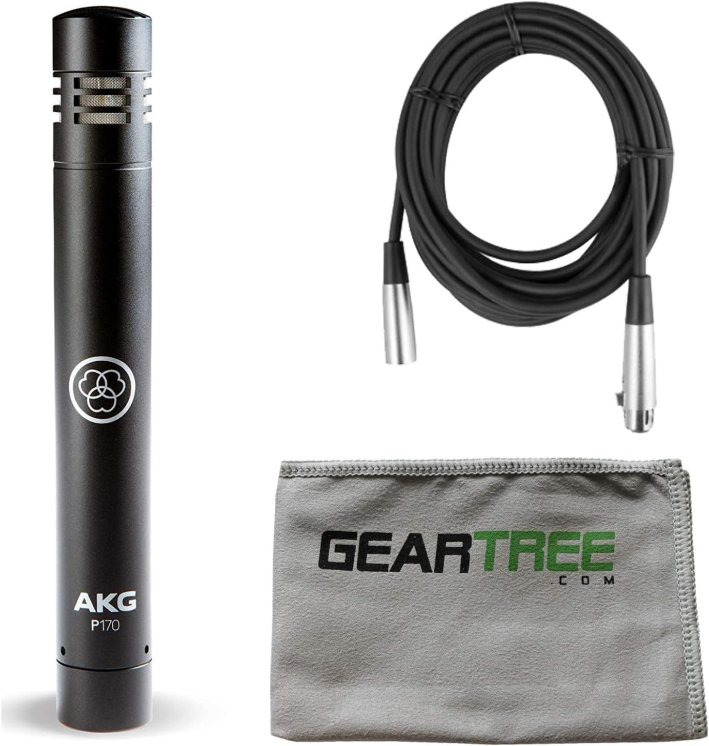 AKG P170 Small Diaphragm True Condenser Studio Microphone w/Geartree Cloth and