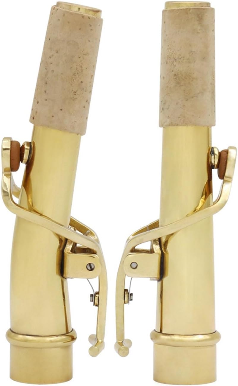 Wind Instrument Accessories Straight Neck And Curved Neck For Soprano Saxophone Two-pack Brass Saxophone Mouthpiece Set saxophone accessories kit(Gold)