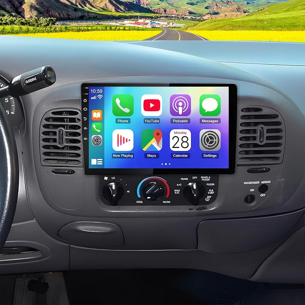 Android 13 Car Stereo Radio for Ford F150 1997-2004 with Wireless Carplay Android Auto 10.1 inch Touch Screen for F150 Double Din Car Stereo Support GPS Bluetooth WiFi FM RDS DSP Backup Camera,4+64G