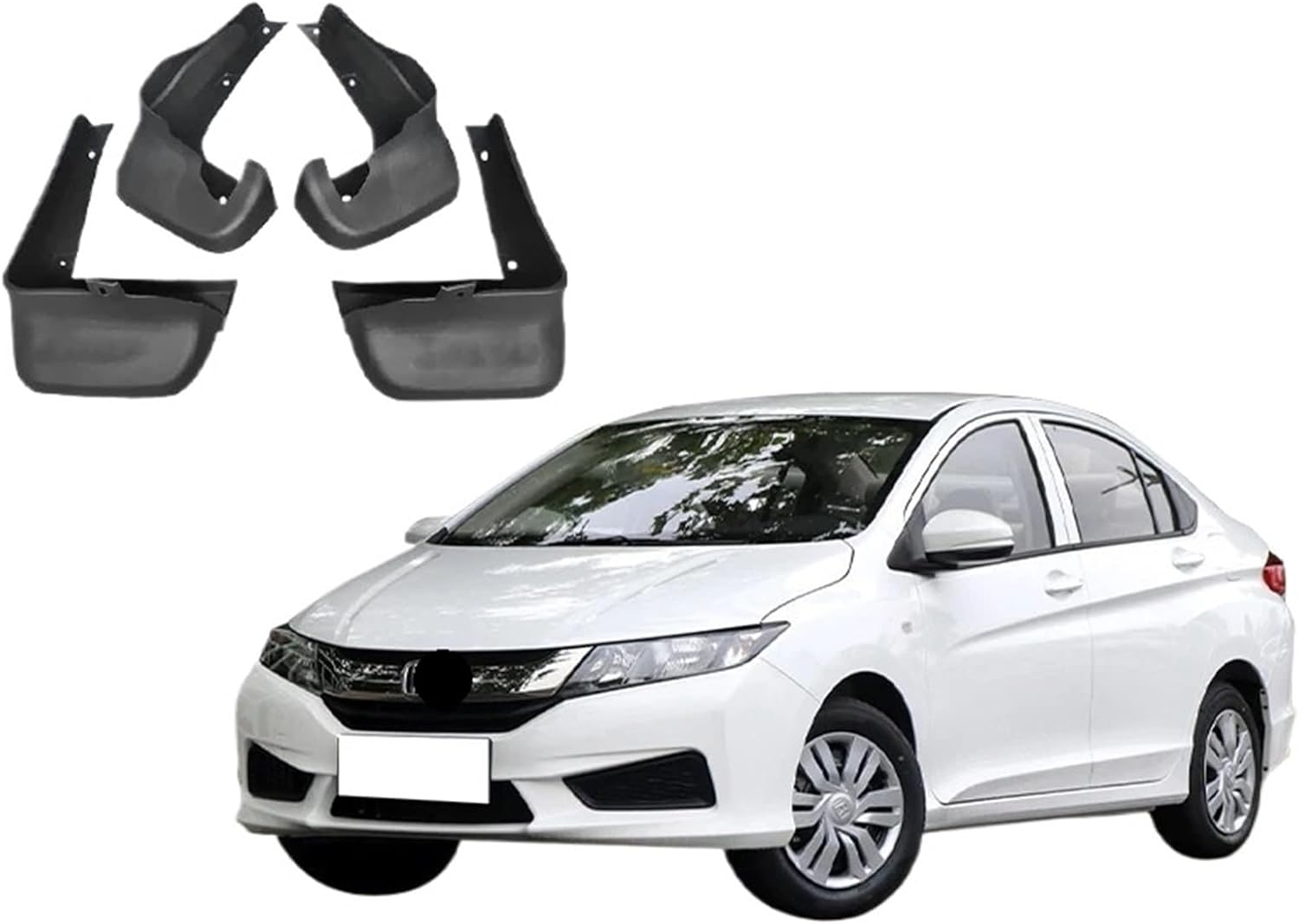 Mud Flaps Compatible with City 2009-2014 2010 2011 2012 2013 MudFlaps Front Rear Fender Car Accessorie