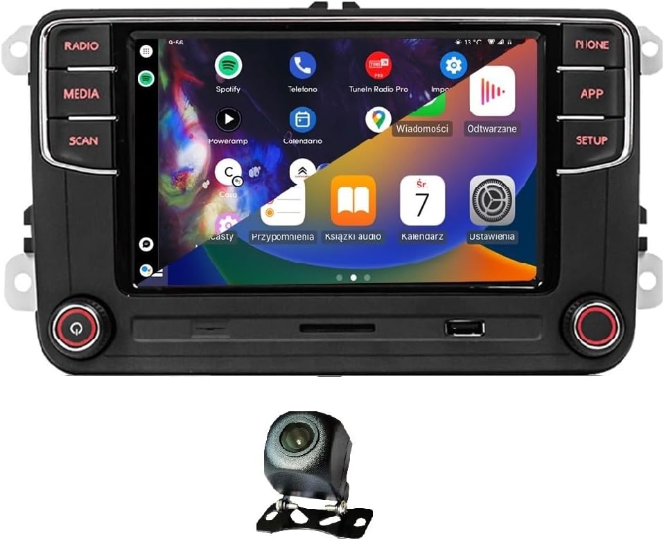 SCUMAXCON Car Stereo Radio RCD360 PRO3S RCD330 Carplay Wireless Android Auto RVC Camera Bluetooth USB AM/FM SD for VW Golf MK5 MK6 Passat Polo Jetta EOS CC
