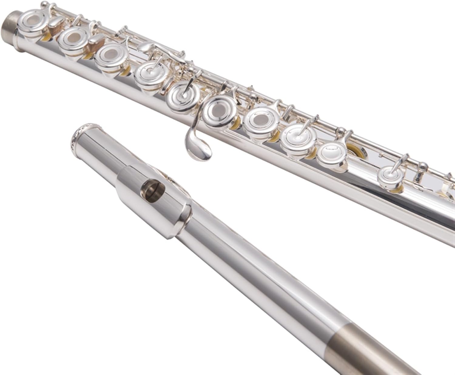 Flute Set 16 Open Hole C Tone Flute Wind Instrument White Copper Silver Plated with E Split Button