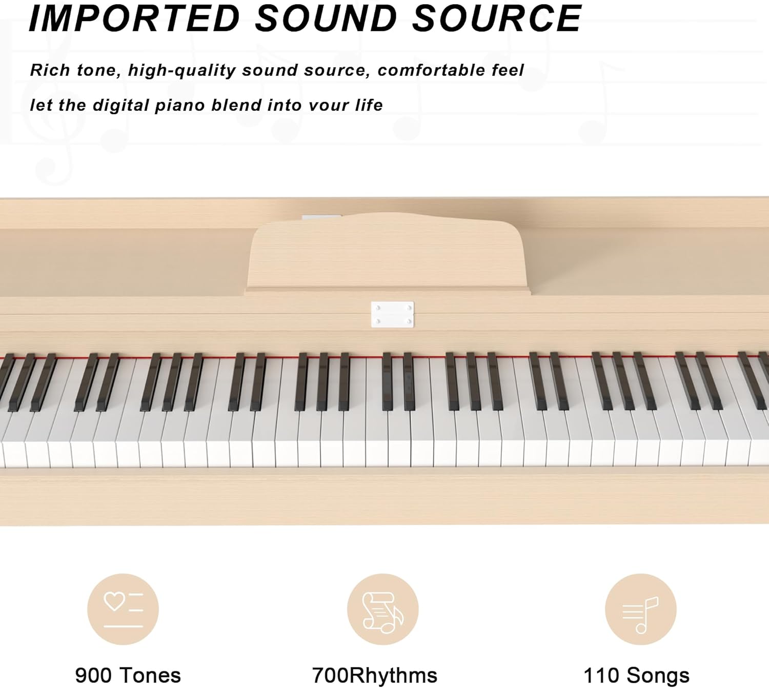 88 Key Full Size Hammer Weighted Digital Piano Keyboard, 88keys Hammer Weighted Electric Multi-Functional Keyboard piano with Stand, Pedal, Power Adapter for Beginner/Leanrner (Piano with Bench Set)