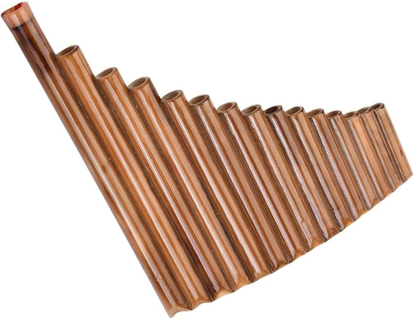 25 Pipe C Key Pan Flute Bamboo Pan Flute 15 Tube G Tune Portable Left Handed Adult Beginner Woodwind Instrument(Left Hand)