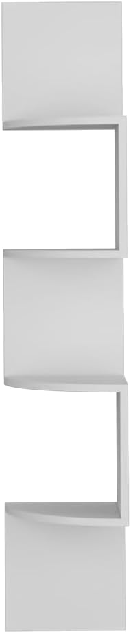 DSHADE 4-Tier Corner Shelves, Floating Corner Shelf,Wall Organizer Storage,Wall Mount Shelves for Bedrooms, Bathroom Shelves,Kitchen,Offices,Living Rooms (White)