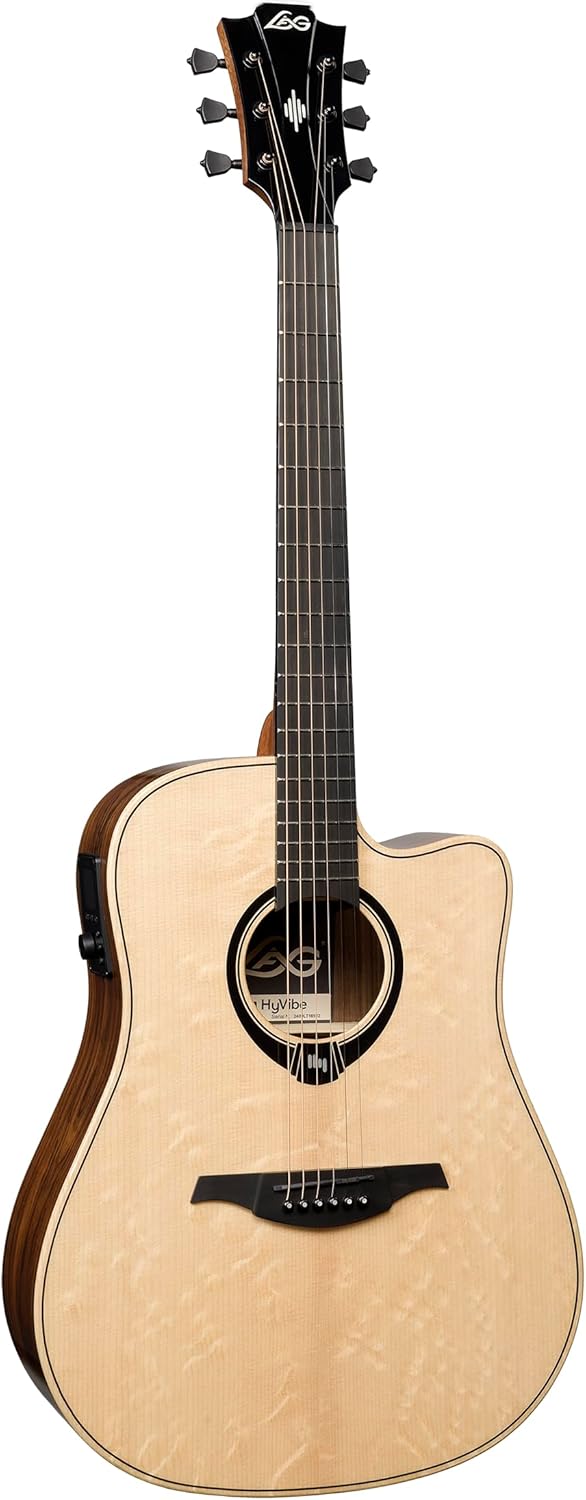 LAG Guitars HyVibe 30 Dreadnought Cutaway Gloss HV30DCE