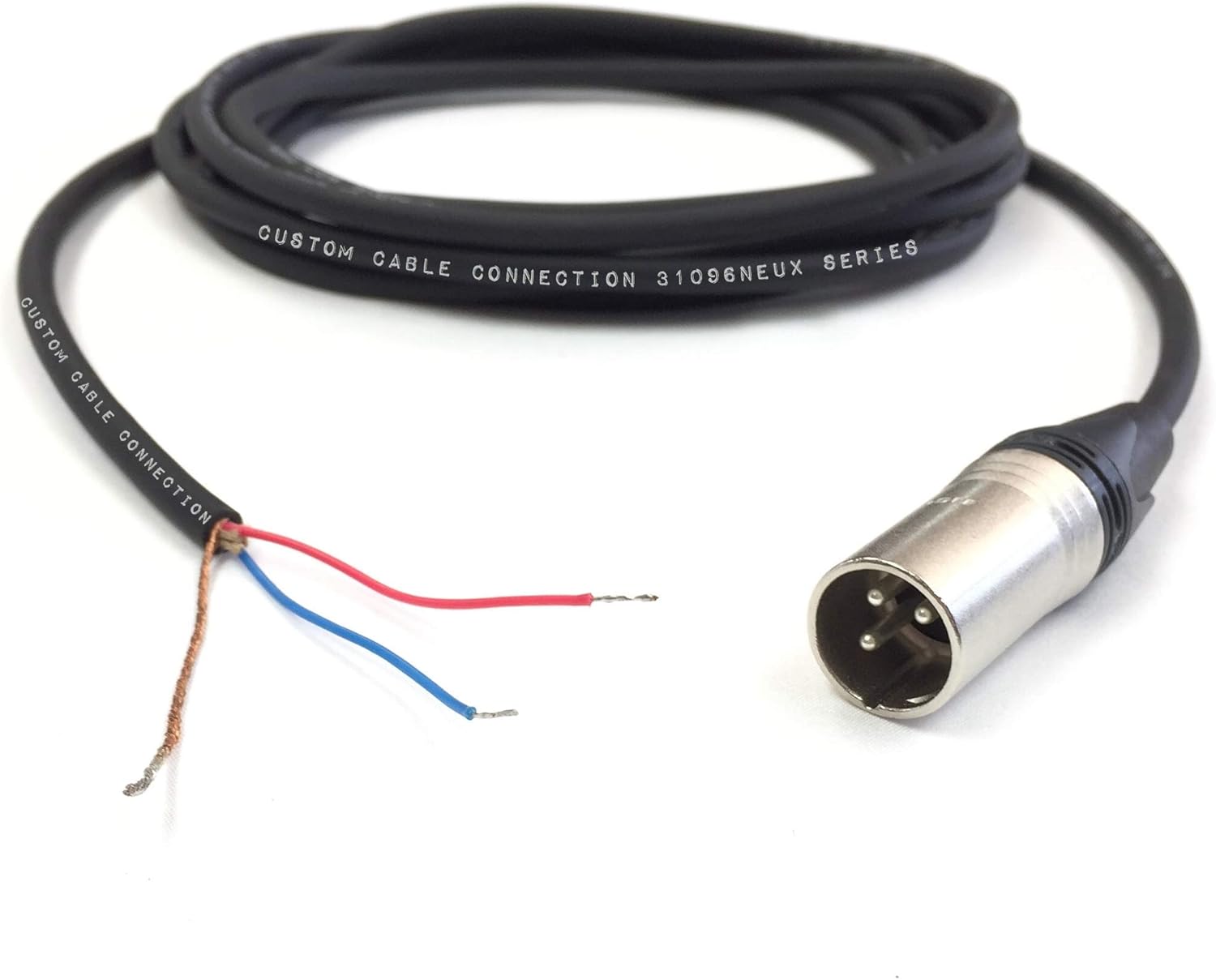 150 Foot Custom Cable Connection Pro-Audio Balanced Microphone with Neutrik NC3MXX XLR Male Connector to Blunt end Cable