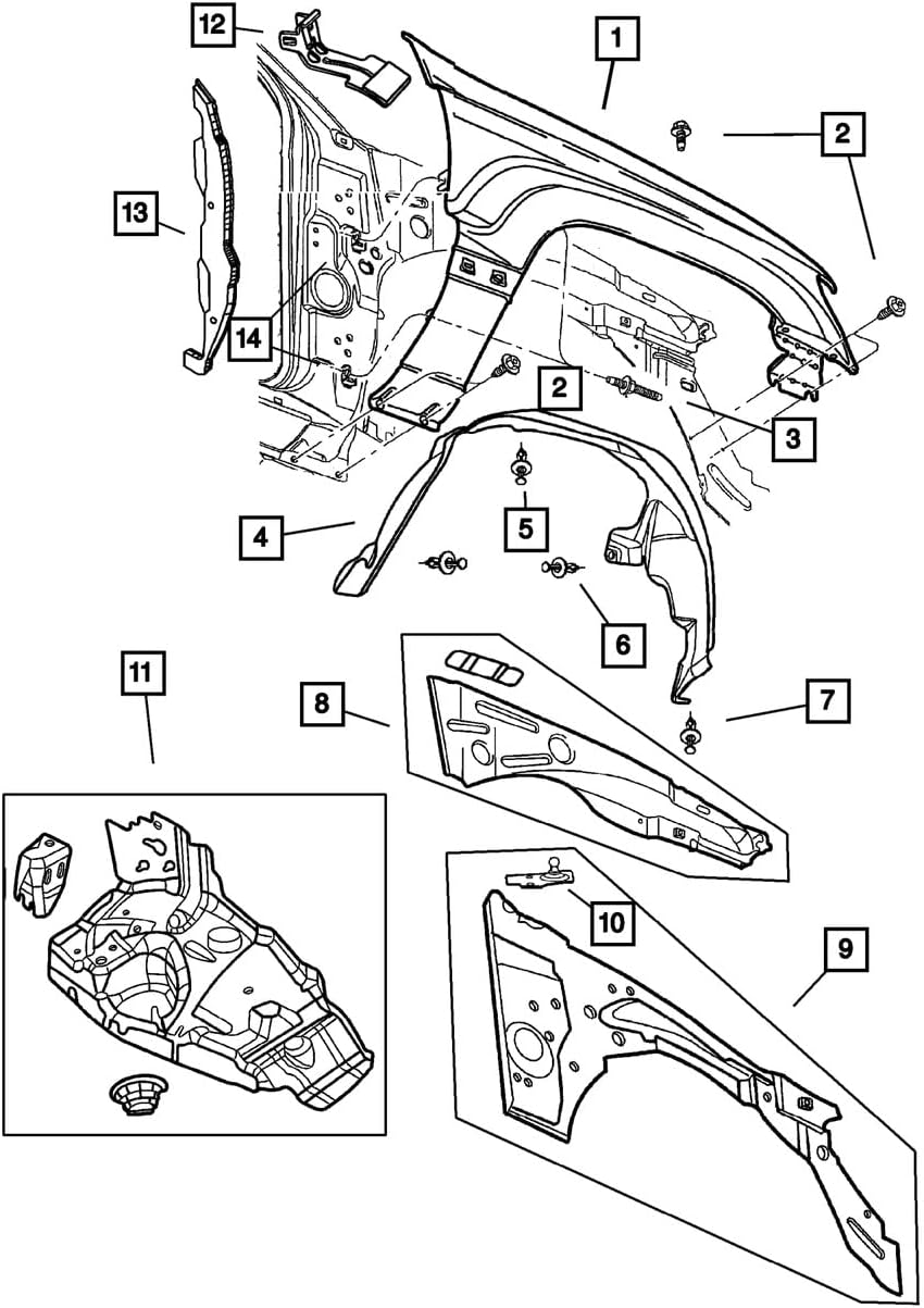 Mopar 55136228AD SHIELD FRONT FENDER