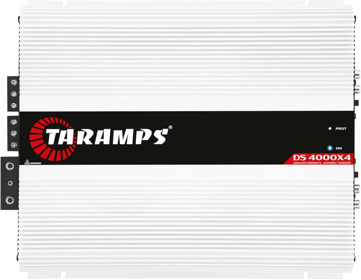 Taramps DS 4000x4 1 Ohm 4000 Watts Rms 4 Channels of 1000x4 Watts Car Audio Amplifier Class D Full Range Crossover Fixed Rca / High Level Input System