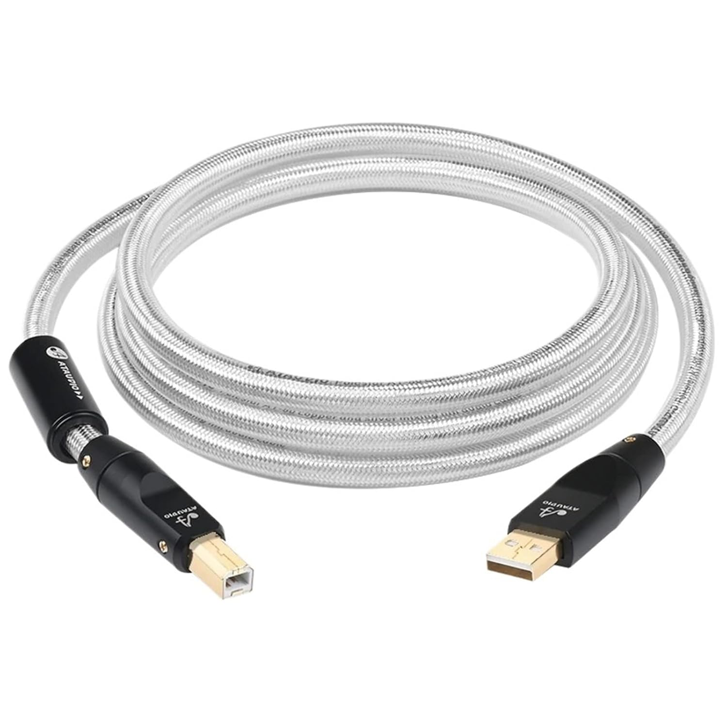 Hi-end HiFi Audio USB Cable 7N OFC Silver Mixed Upgrade Type A to Type B USB C-B A-C C-C Cable for DAC Phone Amplifier(Type A to Type C,0.5m)