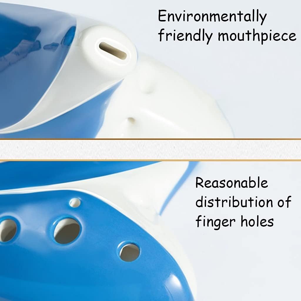 Creative Submarine Style National Ocarina Wind Instrument, 12-Hole Alto C (AC) Glazed Ceramic Ocarina, Best Choice for Beginners (Color : Blue, Size : AC)