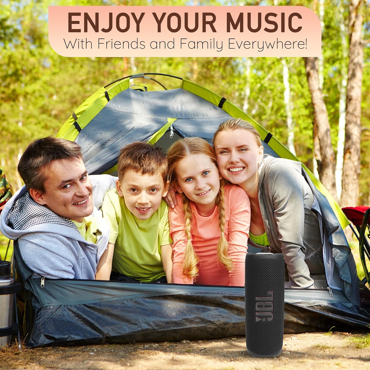 JBL Flip 6 Portable Bluetooth Wireless Speaker, IP67 Waterproof and Dustproof Built-in Battery - White - Boom h's Comprehensive Ultimate Performance Cloth Solution for Your On-The-Go Sound Experience