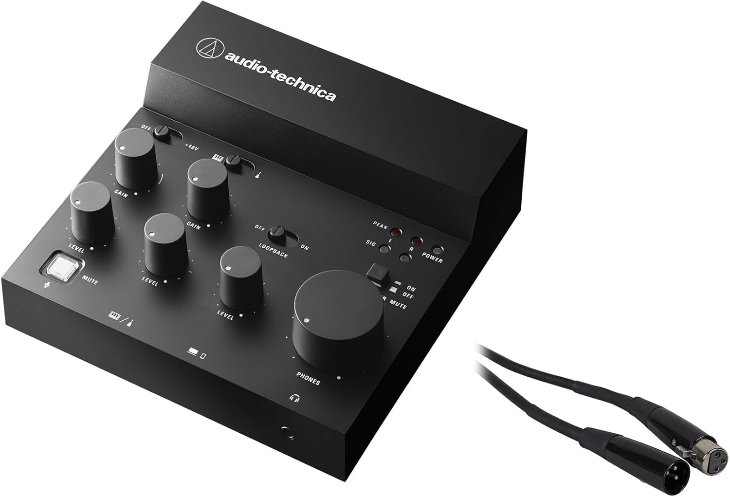 Audiosavings Bundle: AT-UMX3 USB Audio Mixer - Plug-and-Play, Live Streaming Ready Bundle with Rockville RCXFM20E-B 20 Foot Female to Male XLR Mic Cable Black 100% Copper (2 Items)