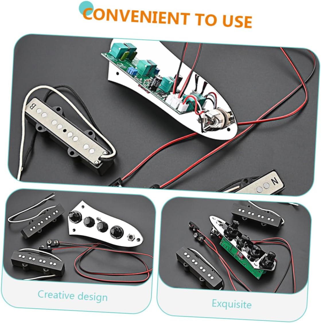 1set Bass Pickup Set String Pickup for Electric Bass Guitar Compact Design Enhanced Sound Clarity Plate Assembly