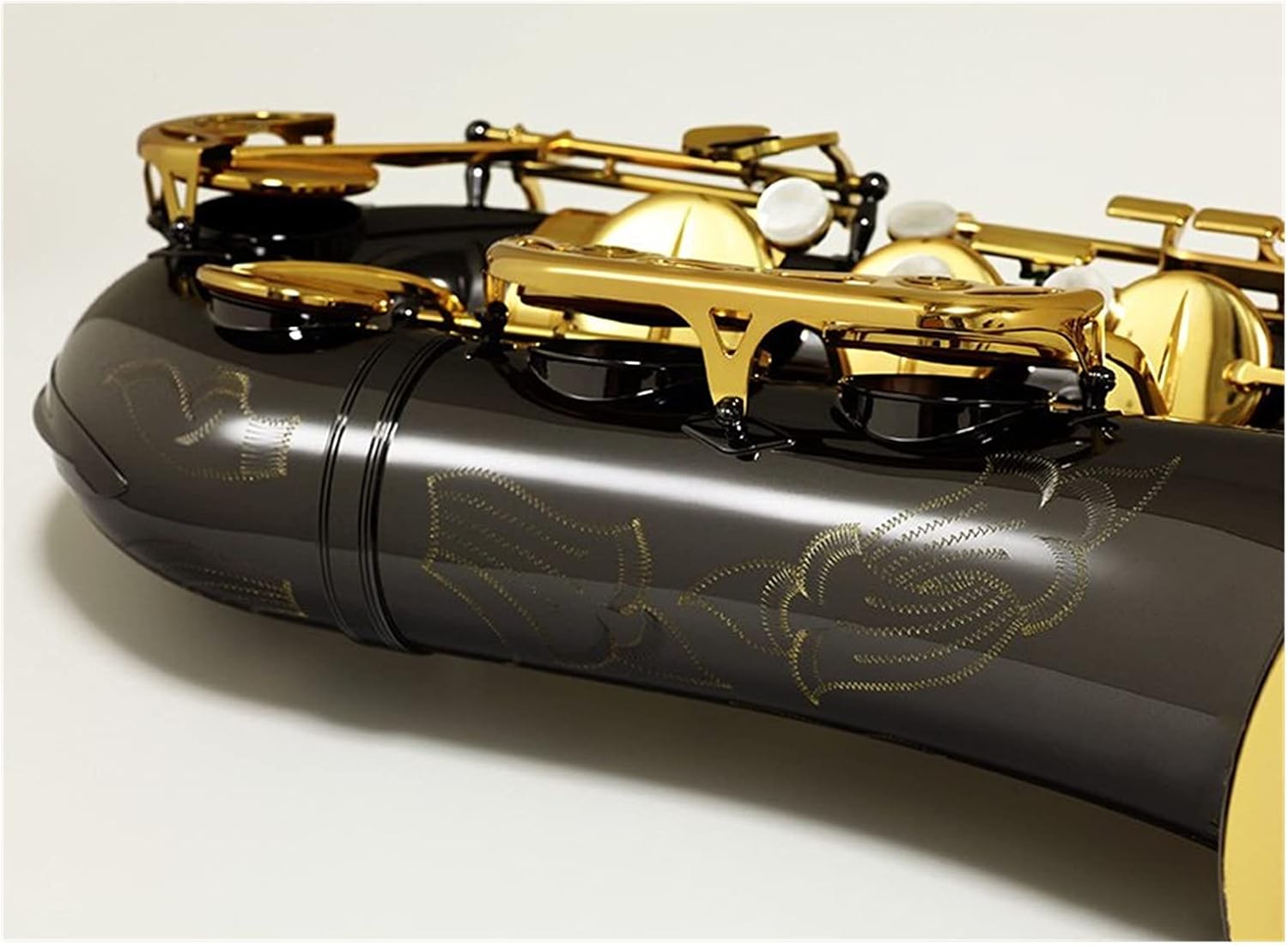 Sax Beginners Kit Tenor Saxophone B Flat Brass Nickel Plated Musical Instruments Sax with Case Mouthpiece Wind Instrument (Color : SX90R Black Gold)