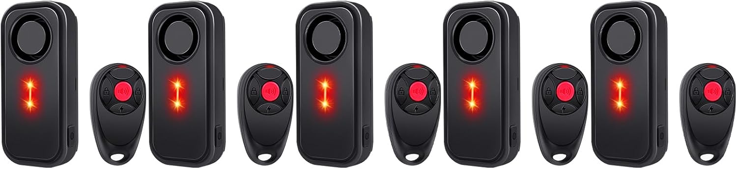 Car Alarm System,113dB Security Alarm with Motion Sensor,Anti-Theft Vehicle Alarm, Red LED Light,IP66 Waterproof,for Cars,Motorcycles,Trucks（5PK）