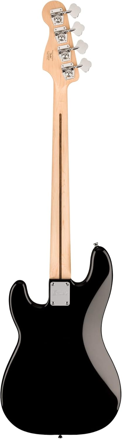 Fender Squier Sonic Precision Bass Guitar, Laurel Fingerboard - Black Bundle with Rumble 15 Bass Amplifier, Cable, Tuner, Strap, and Austin Bazaar Instructional DVD