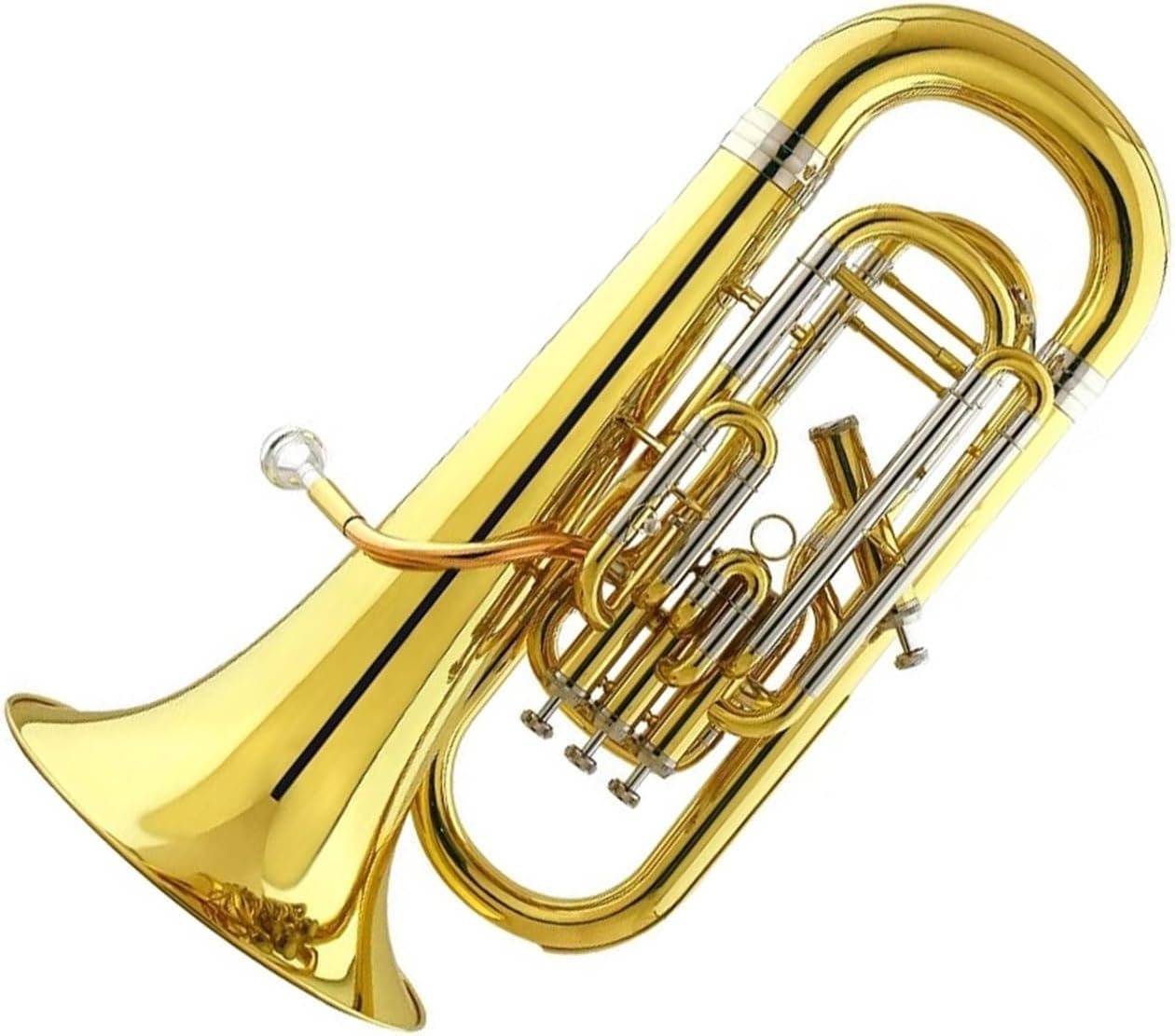 Bb Major 3+1 Upright Key Euphonium Phosphor Bronze Mouthpiece White Brass Tone Changer Euphonium All-brass Instrument