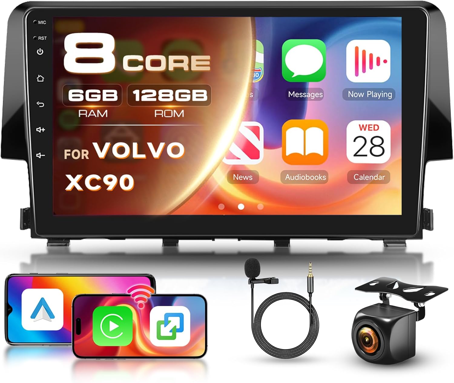 8 Core 6G 128G for Honda Civic 2016-2021 Radio Android 9 Inch Touchscreen Wireless Carplay Android Auto, Driauto Car Stereo for Honda Upgrade Bluetooth DSP GPS Navigation WiFi FM/RDS Backup Camera