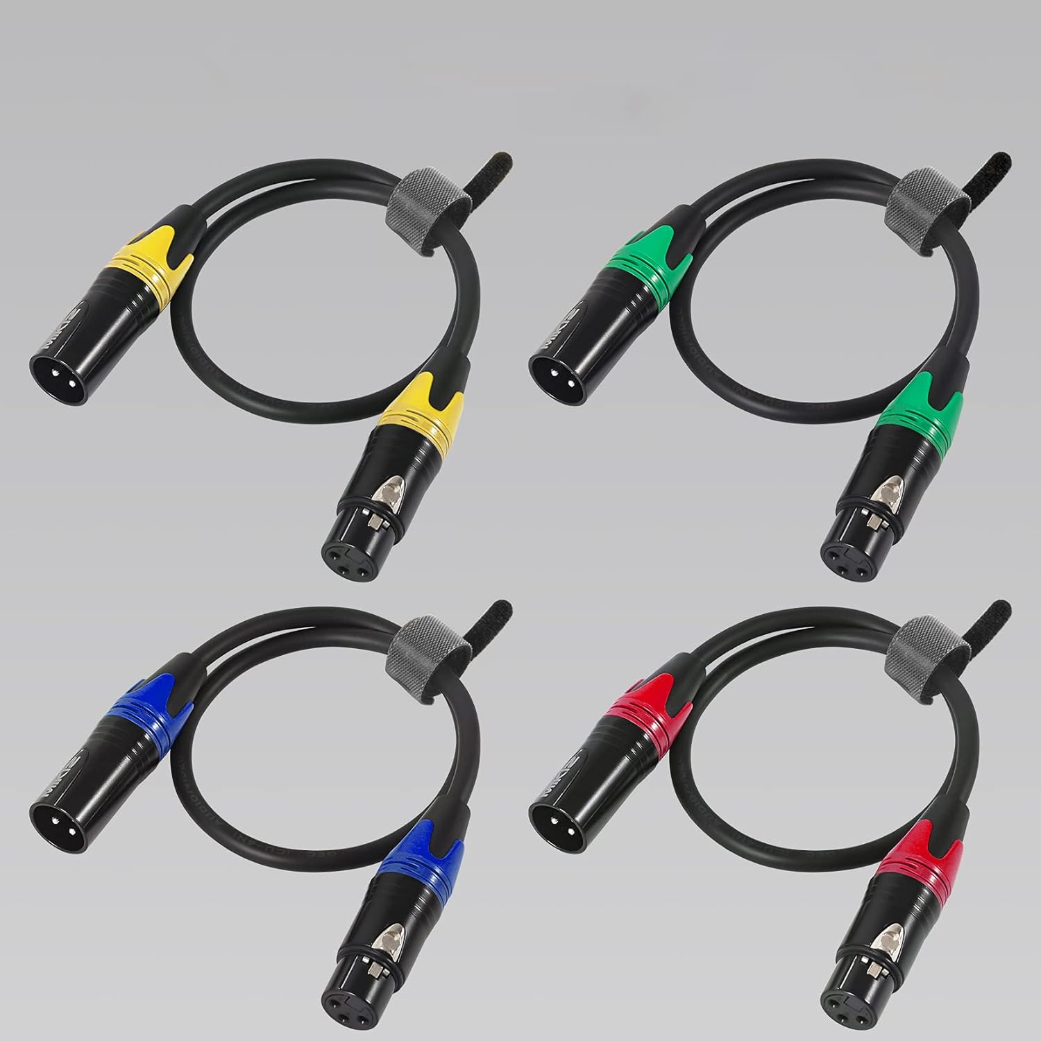 25ft XLR Cables 6 Packs - Premium Color Coded Microphone Cables 3 Pin XLR Male to Female Balanced25 Feet